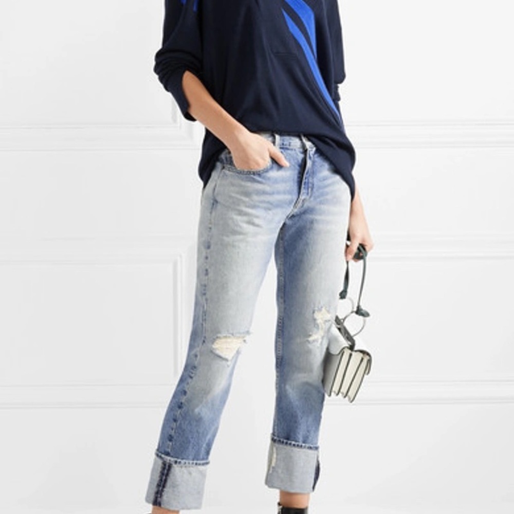 RAG & BONE Grace V Neck Extra Fine Merino Wool Sweater - Navy - Picture 9 of 9